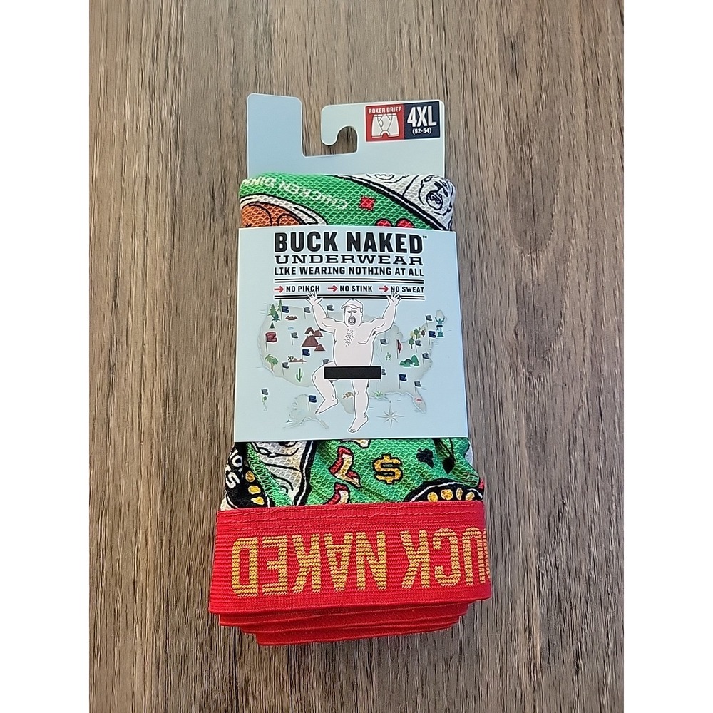 Men's Buck Naked Performance Pattern Boxer Briefs Duluth Trading Co.  Sz 4XL